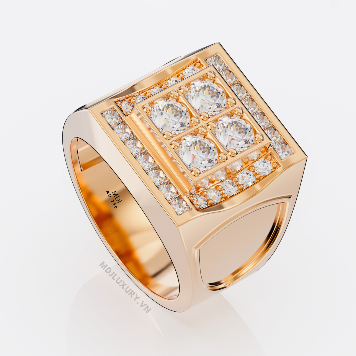 Nhẫn vàng nam Ruby NN125