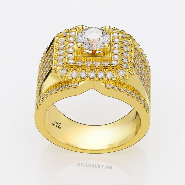 Nhẫn Nam Vàng Trắng 18K MDJ NN136