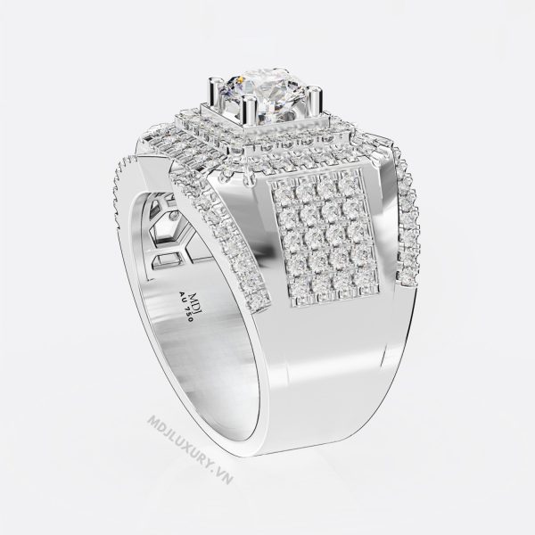 Nhẫn Nam Vàng Trắng 18K MDJ NN136