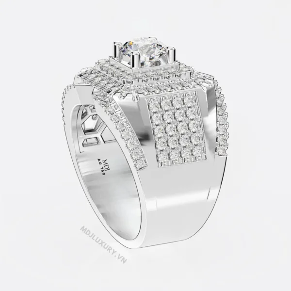 Nhẫn Nam Vàng Trắng 18K MDJ NN136