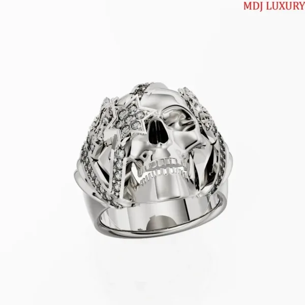 Nhẫn Nam Vàng Tây Cao Cấp Hình Đầu Lâu Đẹp NN202