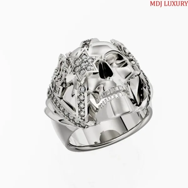 Nhẫn Nam Vàng Tây Cao Cấp Hình Đầu Lâu Đẹp NN202