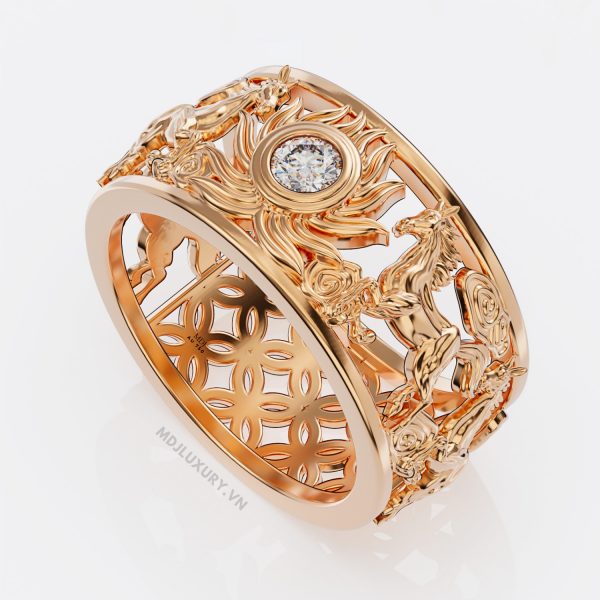 Nhẫn Vàng Nam Tuổi Ngọ – Nhẫn vàng trắng NN204