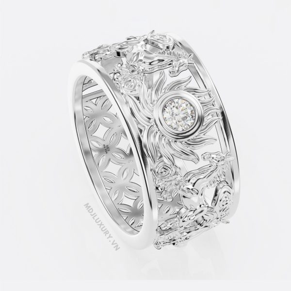 Nhẫn Vàng Nam Tuổi Ngọ – Nhẫn vàng trắng NN204