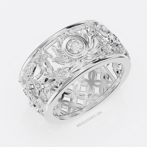 Nhẫn Vàng Nam Tuổi Ngọ – Nhẫn vàng trắng NN204