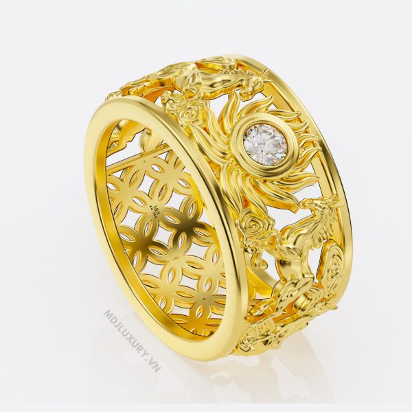 Nhẫn Vàng Nam Tuổi Ngọ – Nhẫn vàng trắng NN204