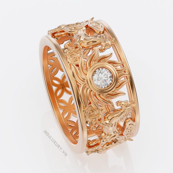 Nhẫn Vàng Nam Tuổi Ngọ – Nhẫn vàng trắng NN204