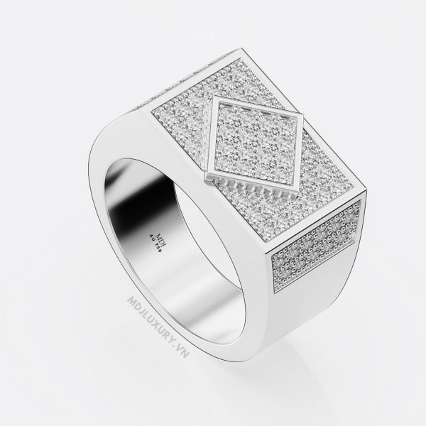 Nhẫn vàng trắng nam 18K NN208