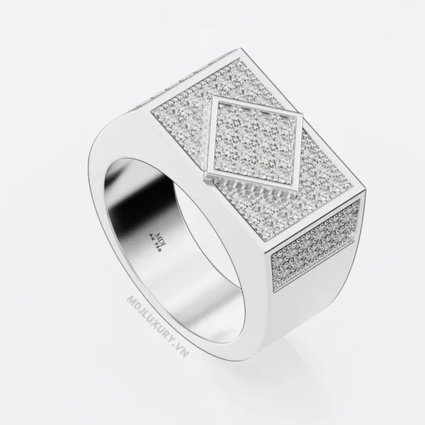 Nhẫn vàng trắng nam 18K NN208
