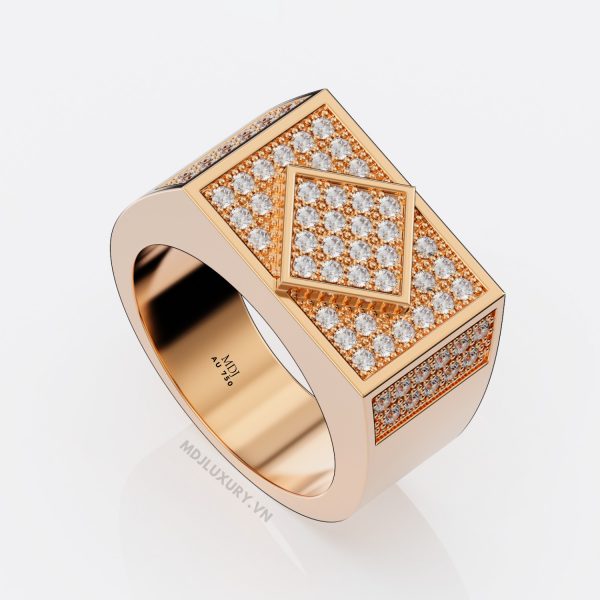 Nhẫn vàng trắng nam 18K NN208