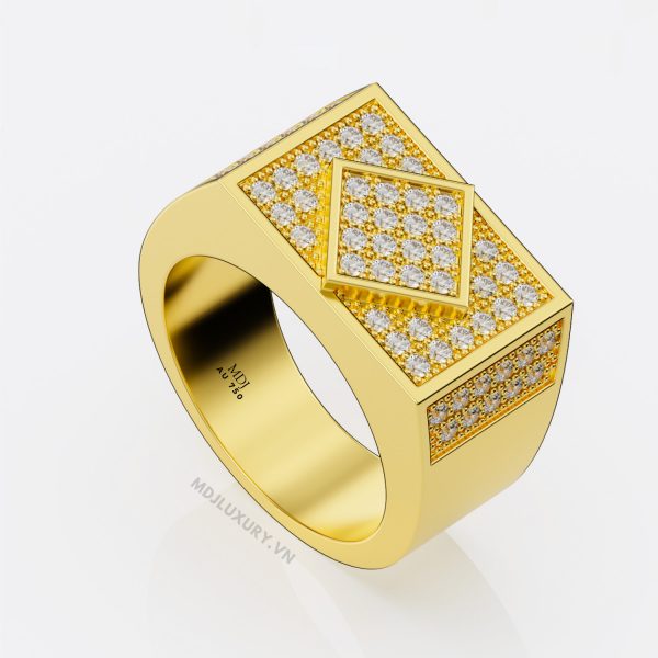 Nhẫn vàng trắng nam 18K NN208