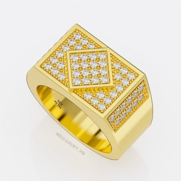 Nhẫn vàng trắng nam 18K NN208