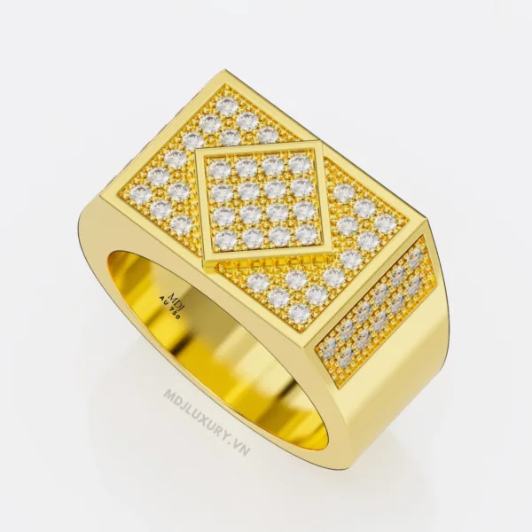 Nhẫn vàng trắng nam 18K NN208