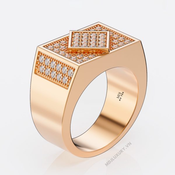 Nhẫn vàng trắng nam 18K NN208