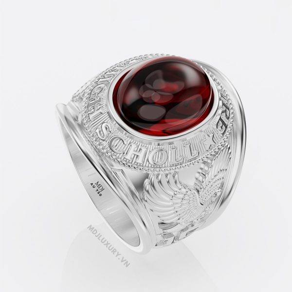 Nhẫn vàng trắng nam 18K NN209