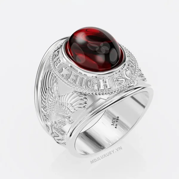 Nhẫn vàng trắng nam 18K NN209