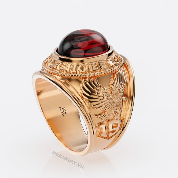 Nhẫn vàng trắng nam 18K NN209