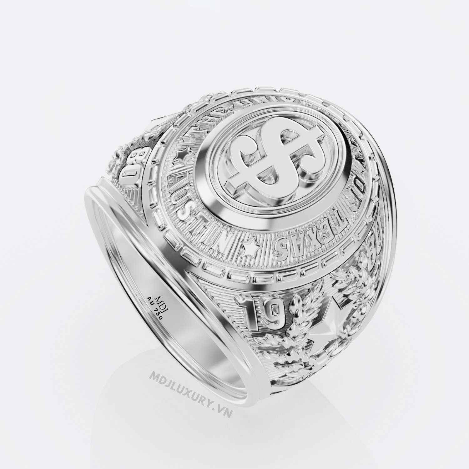 Nhẫn Mỹ Vàng Trắng 18K – Nhẫn Mỹ – Xưởng chế tác MDJ NN215