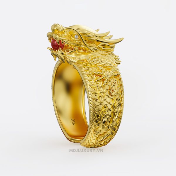 Lắc tay nam vàng trắng 18K – Lắc tay Rồng 18K LTN06