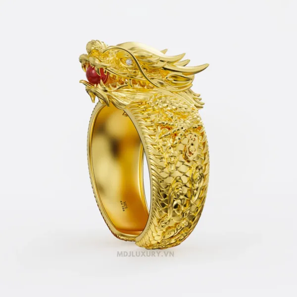 Lắc tay nam vàng trắng 18K – Lắc tay Rồng 18K LTN06