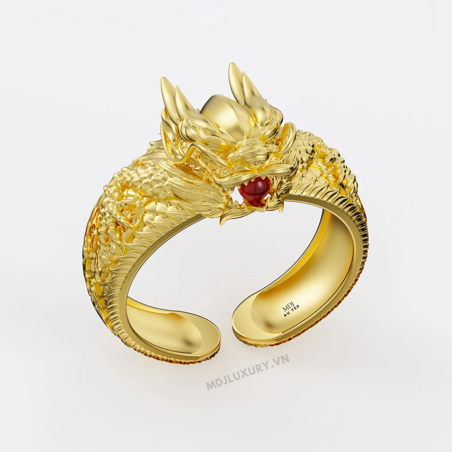 Lắc tay nam vàng trắng 18K – Lắc tay Rồng 18K LTN06