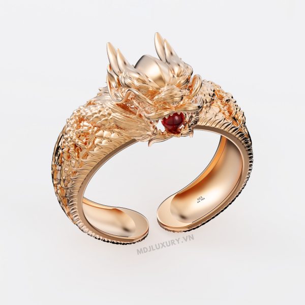 Lắc tay nam vàng trắng 18K – Lắc tay Rồng 18K LTN06