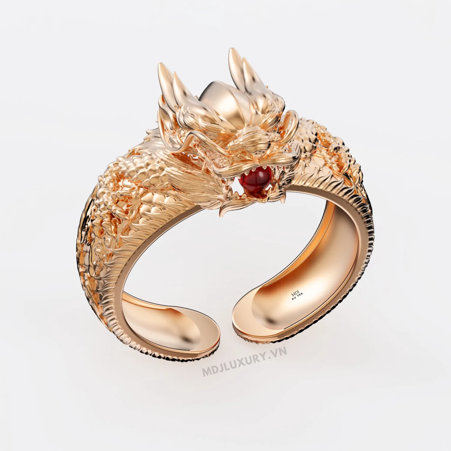 Lắc tay nam vàng trắng 18K – Lắc tay Rồng 18K LTN06