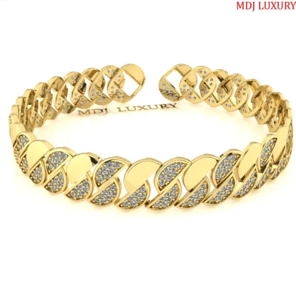 Lắc tay nam vàng trắng 18K - Lắc tay Rồng 18K LTN06