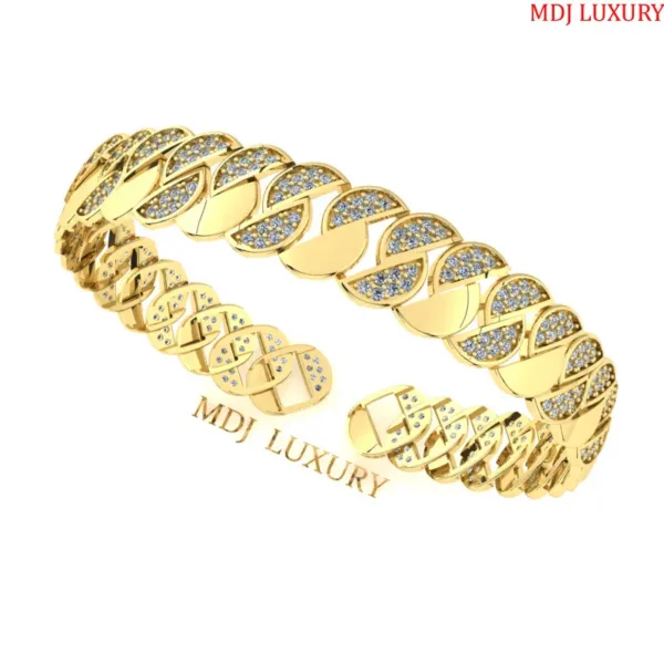 Lắc tay nam vàng trắng 18K - Lắc tay Rồng 18K LTN06