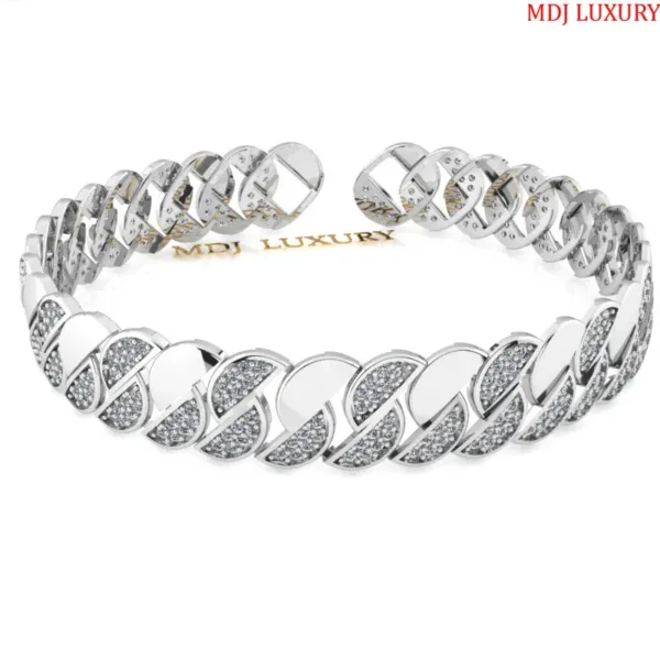 Lắc tay nam vàng trắng 18K - Lắc tay Rồng 18K LTN06