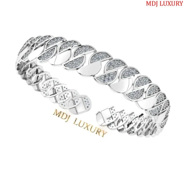 Lắc tay nam vàng trắng 18K - Lắc tay Rồng 18K LTN06