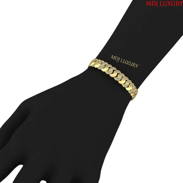 Lắc tay nam vàng trắng 18K - Lắc tay Rồng 18K LTN06