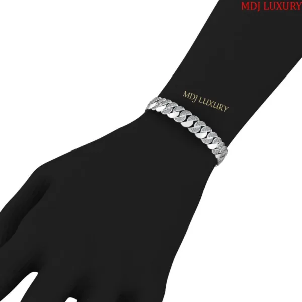 Lắc tay nam vàng trắng 18K - Lắc tay Rồng 18K LTN06