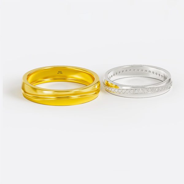 Nhẫn Cưới Vàng Hồng 18K - Nhẫn Cưới NC132