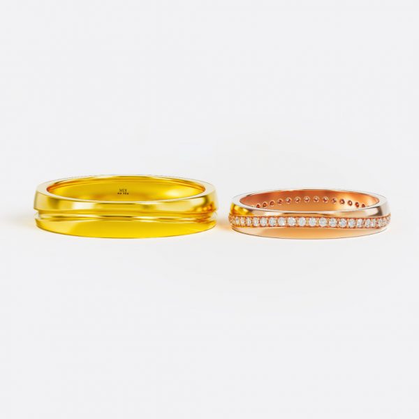 Nhẫn Cưới Vàng Hồng 18K - Nhẫn Cưới NC132