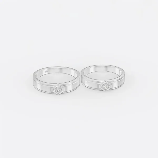 Nhẫn Cưới Nhẫn Cưới Ghép Đôi Vàng Tây 18K MDJ - NC142