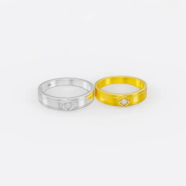 Nhẫn Cưới Nhẫn Cưới Ghép Đôi Vàng Tây 18K MDJ - NC142