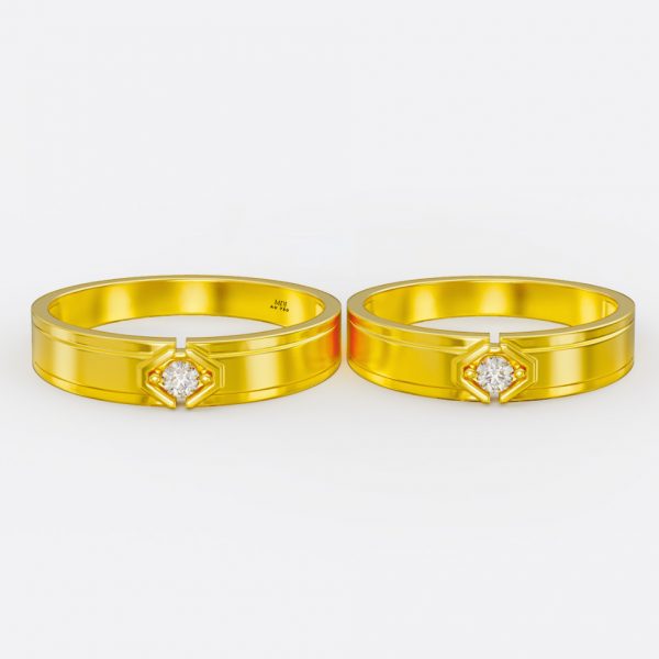 Nhẫn Cưới Nhẫn Cưới Ghép Đôi Vàng Tây 18K MDJ - NC142