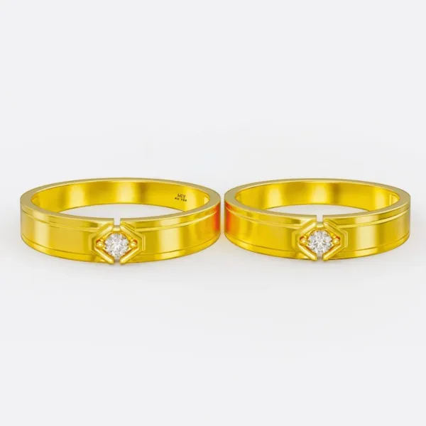 Nhẫn Cưới Nhẫn Cưới Ghép Đôi Vàng Tây 18K MDJ - NC142