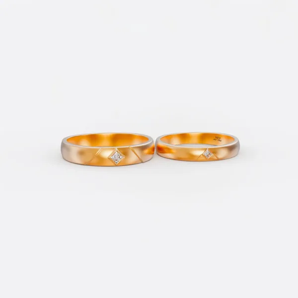 Nhẫn cưới vàng trắng 18K NC157