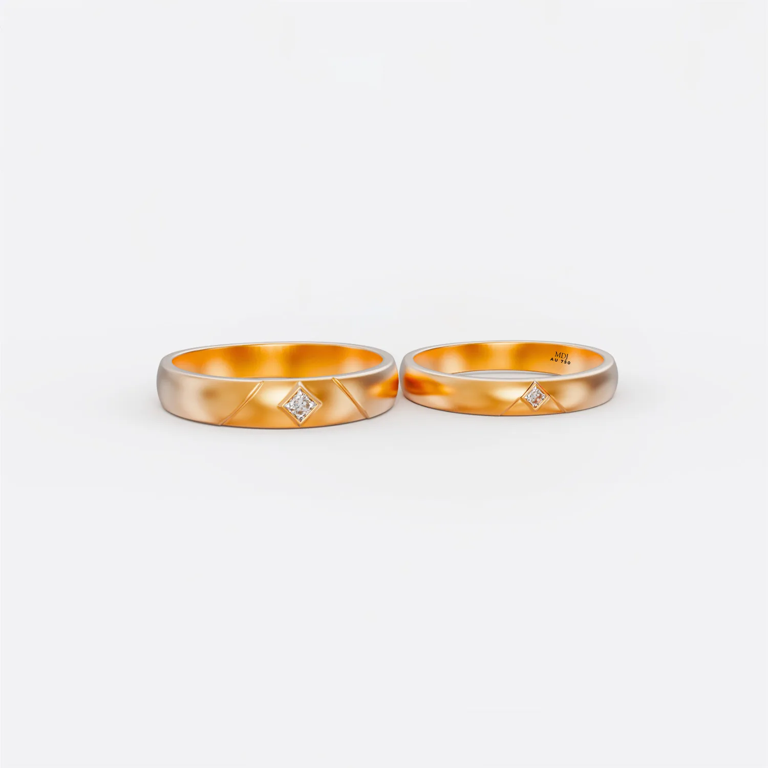 Nhẫn cưới vàng trắng 18K NC157