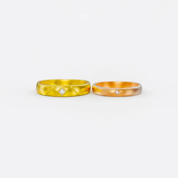 Nhẫn cưới vàng trắng 18K NC157