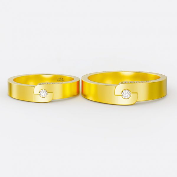 Nhẫn cưới vàng tây 14K NC27