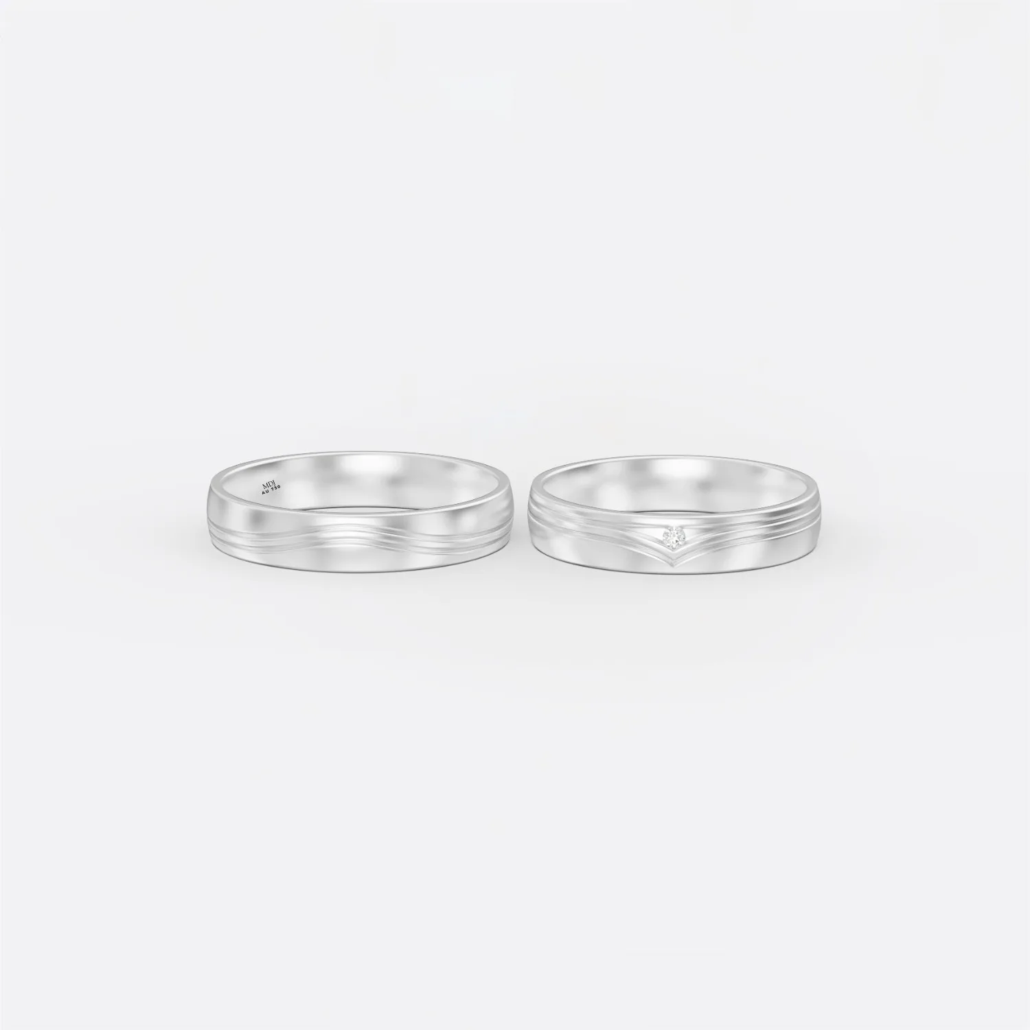 Nhẫn đôi vàng tây 14K -Hạnh phúc - NC42 - Nhẫn cưới đẹp