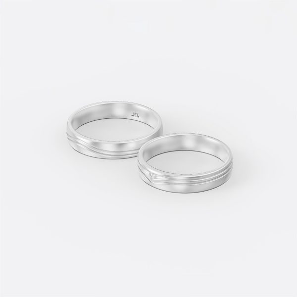 Nhẫn đôi vàng tây 14K -Hạnh phúc - NC42 - Nhẫn cưới đẹp