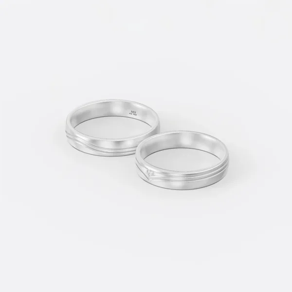 Nhẫn đôi vàng tây 14K -Hạnh phúc - NC42 - Nhẫn cưới đẹp