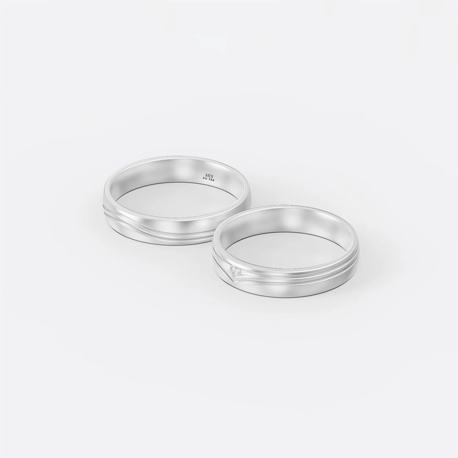Nhẫn đôi vàng tây 14K -Hạnh phúc - NC42 - Nhẫn cưới đẹp
