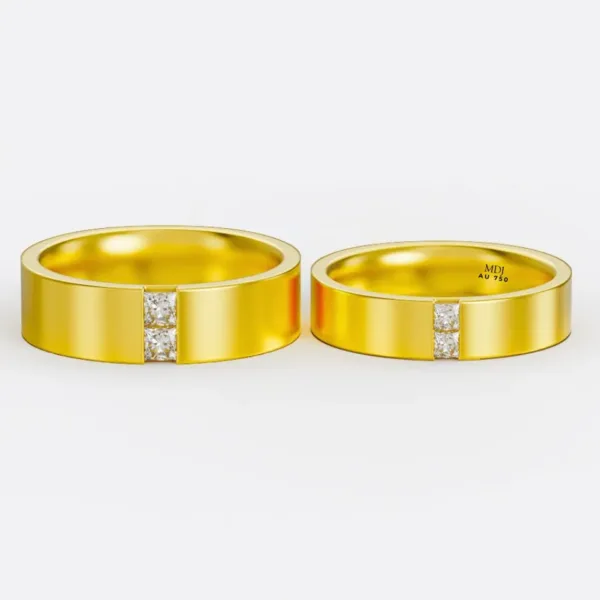 Nhẫn cưới vàng trắng NC84