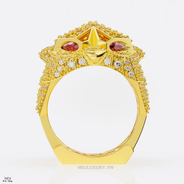 Nhẫn Vàng Trắng Nam Đầu Báo – NN101 – MDJ luxury