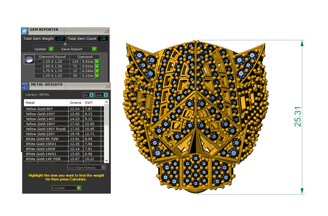 Nhẫn Vàng Trắng Nam Đầu Báo – NN101 – MDJ luxury